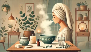 بخور آب گرم برای تسکین گرفتگی بینی